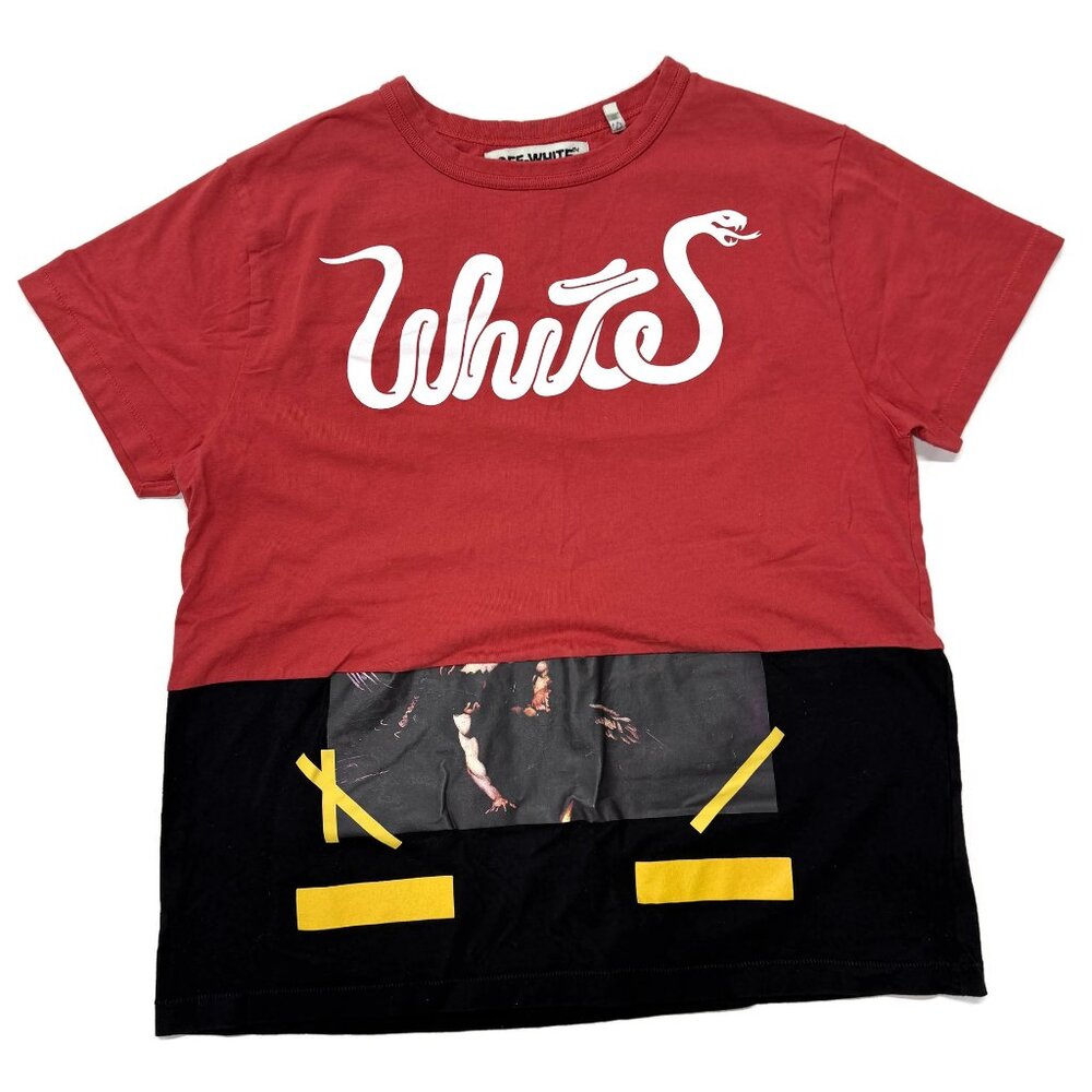 Off-White Caravaggio Split Snake T-shirt Mens Small Cotton Portugal Graphic Tee